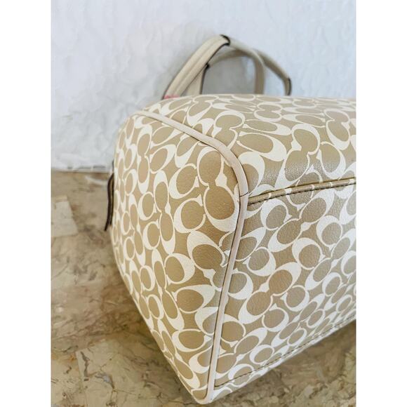 Coach signature multicolored tan/white Carryall satchel F15132 - Picture 7 of 9
